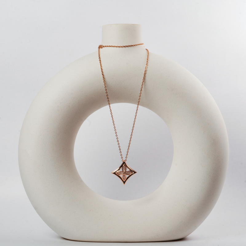 Sparkling Diamond Shaped Necklace - Image 3