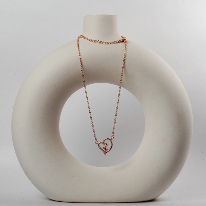 Dazzling Heart and Rose Necklace - Image 3