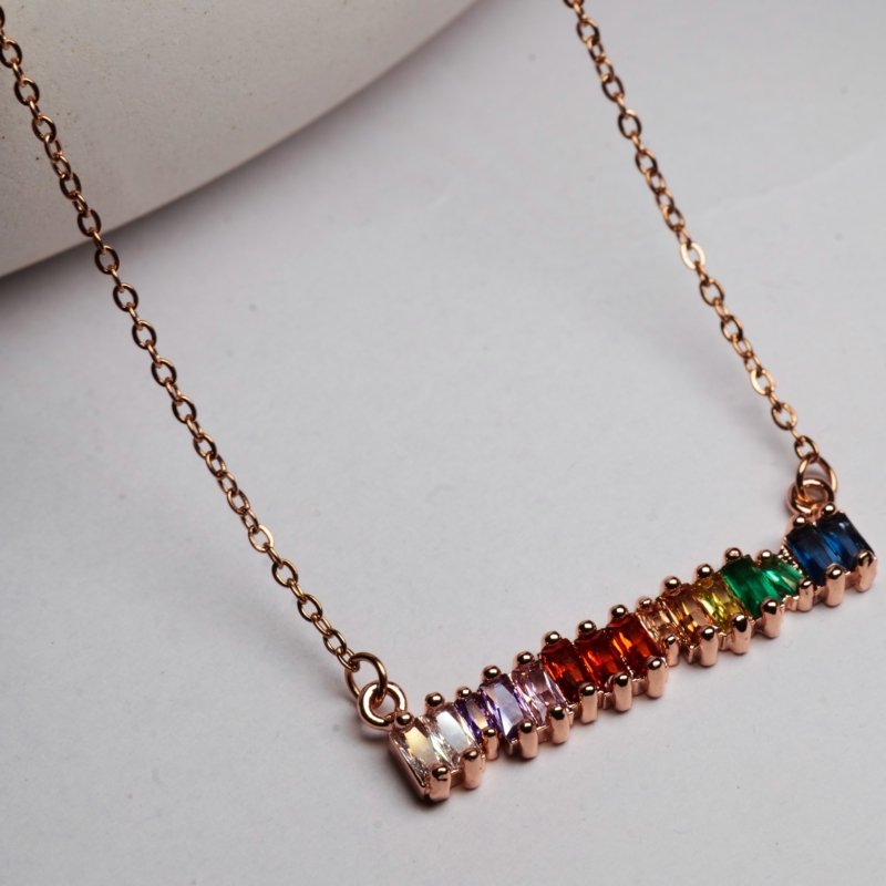 Multi Color Shimmering Diamonds Necklace - Image 2