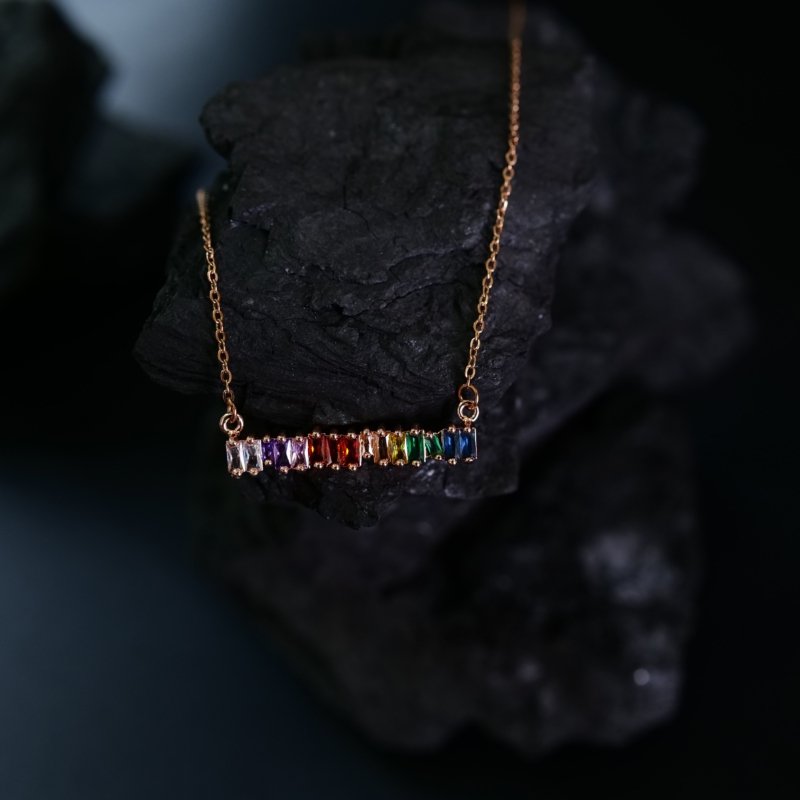 Multi Color Shimmering Diamonds Necklace