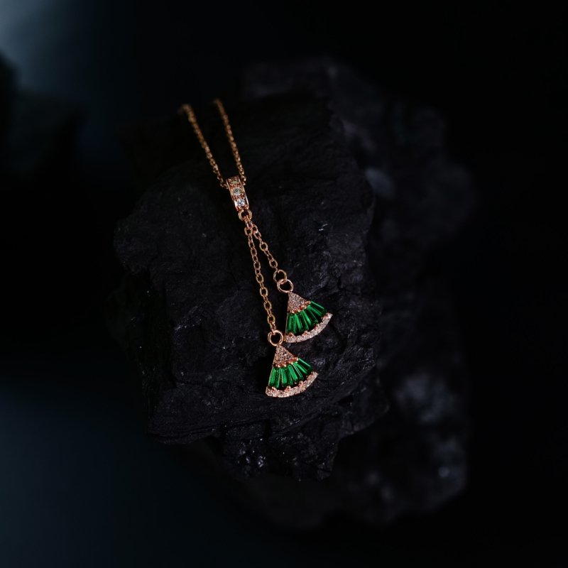 Premium Green Cut Diamonds Necklace