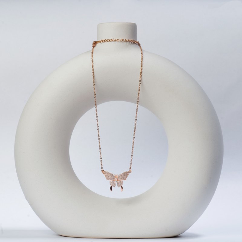 Premium Shimmering Butterfly Necklace - Image 3